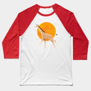 Giraffe and Sun | Color Illustration Baseball T-Shirt